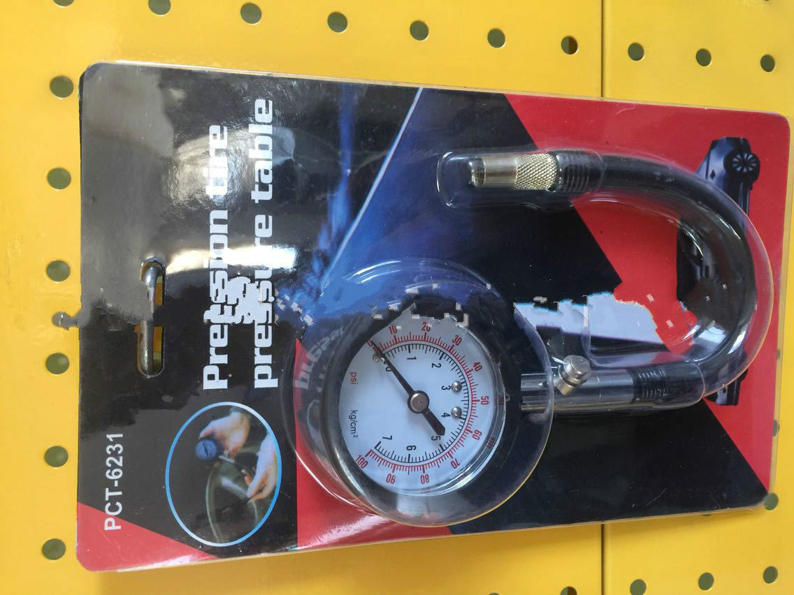 Digital tire pressure gauge for automobile