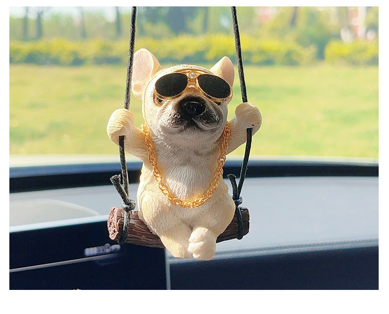 Bulldog Automobile Hanging Ornament Rearview Mirror